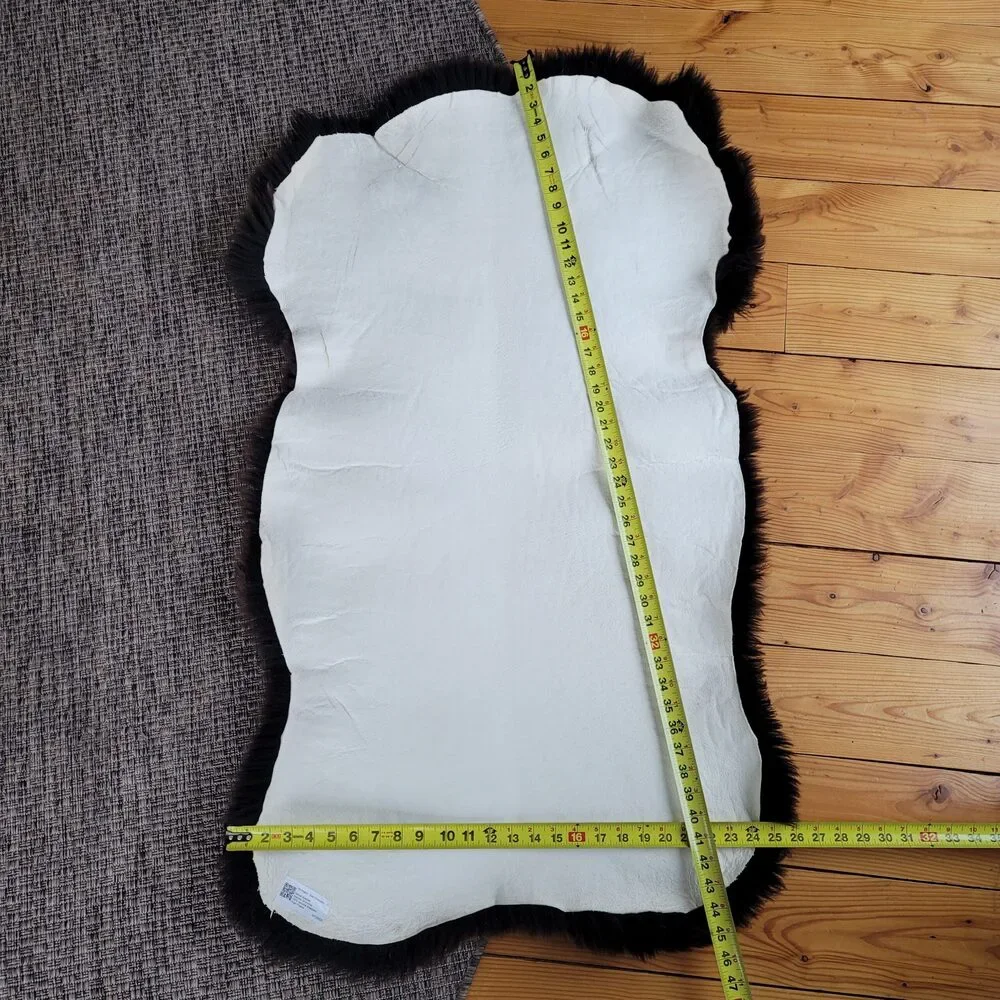 Genuine Swedish Sheepskin Rug Dark Chocolate Dense Or Pelt Throw 46